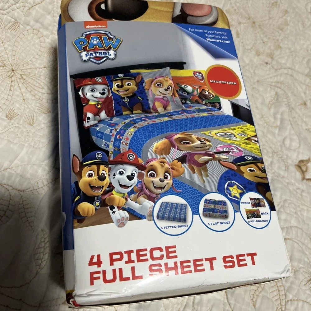 Paw Patrol Four Piece Full Sheet Set New In Package Nickelodeon